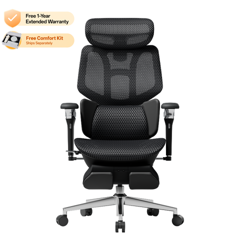 HBADA X7 Smart Ergonomic Chair Black: Professional high-end seating for 12-hour high-intensity workdays.~0-1