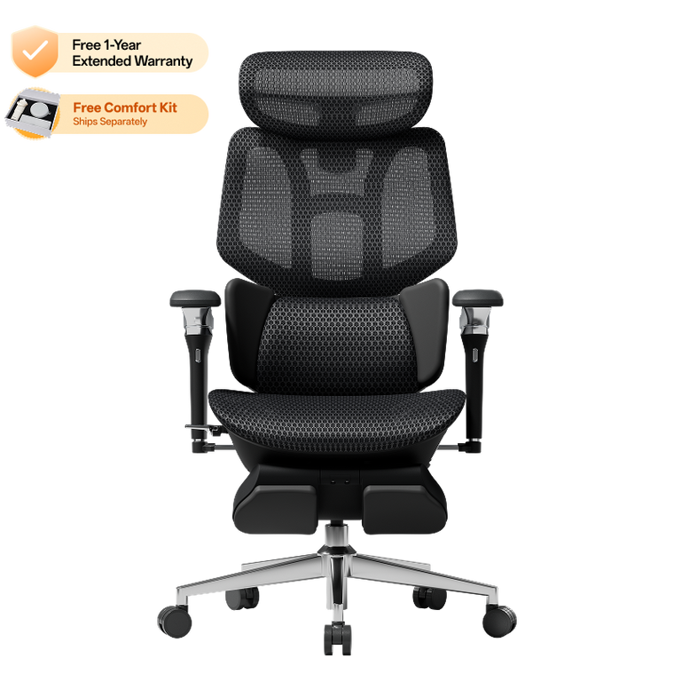 HBADA X7 Smart Ergonomic Chair Black: Professional high-end seating for 12-hour high-intensity workdays.~0-1