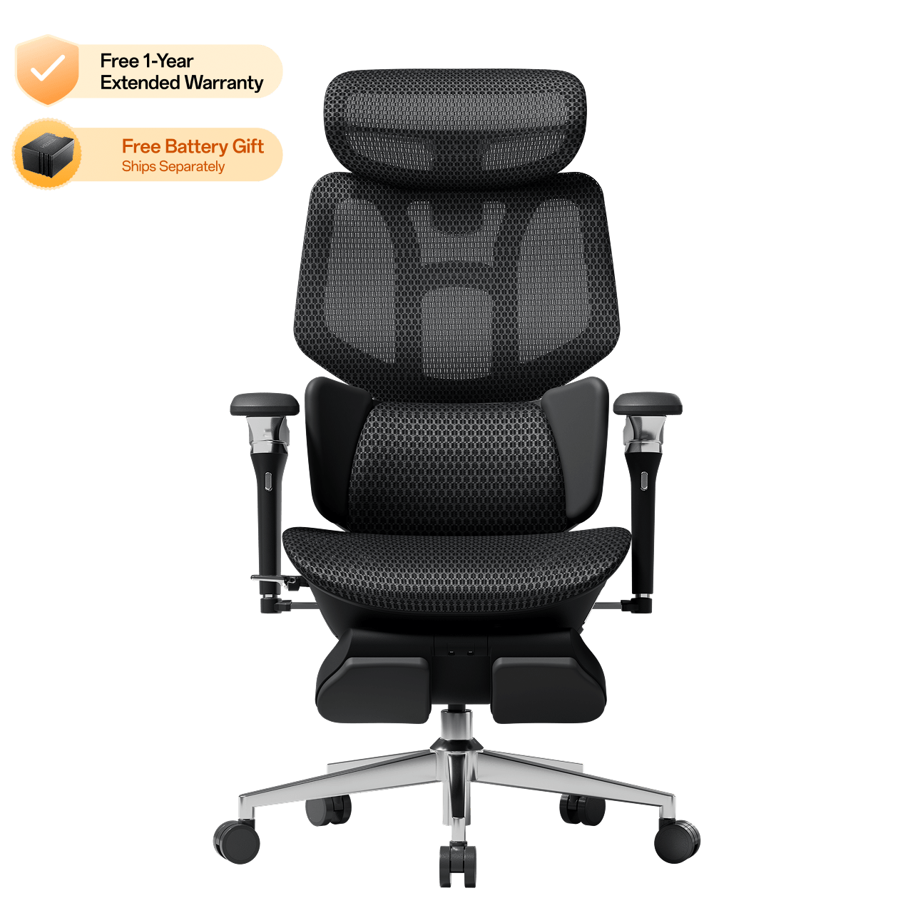 HBADA X7 Smart Ergonomic Chair Black: Professional high-end seating for 12-hour high-intensity workdays.~0-1