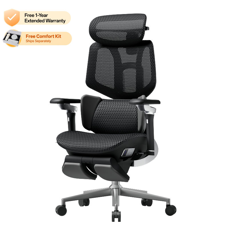 HBADA X7 Smart Ergonomic Chair Black: Professional high-end seating for 12-hour high-intensity workdays.~0-1