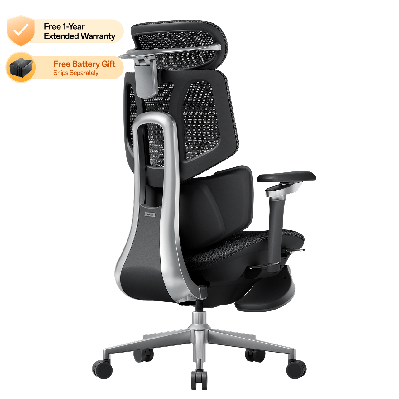 HBADA X7 Smart Ergonomic Chair Black: Professional high-end seating for 12-hour high-intensity workdays.~0-1