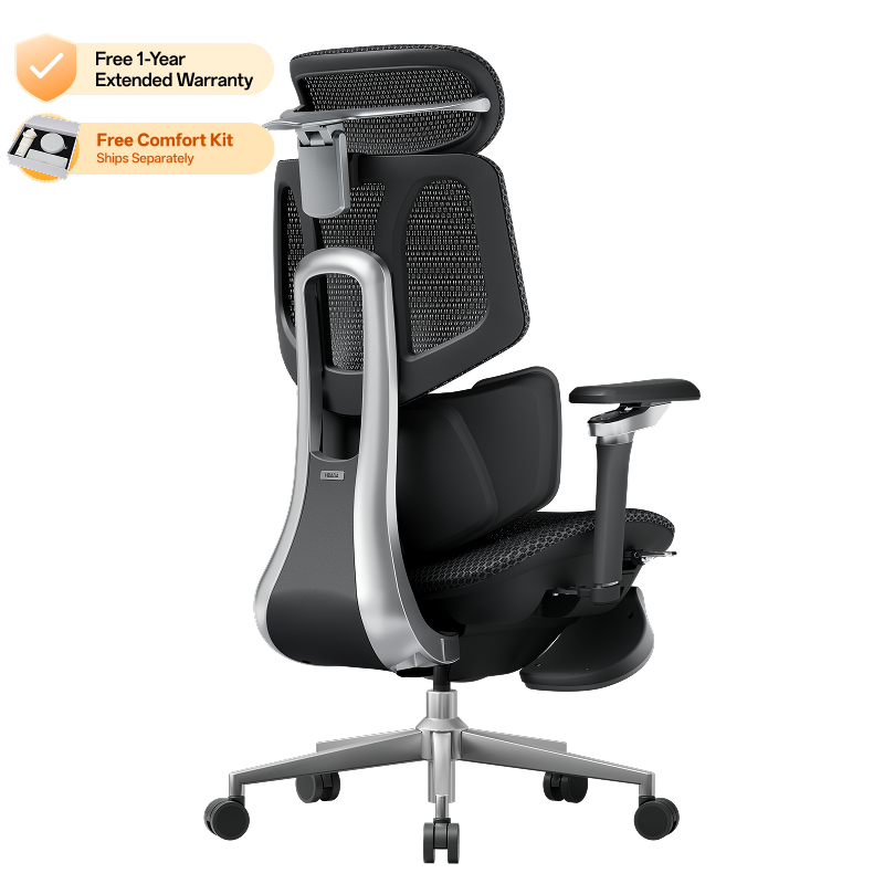 HBADA X7 Smart Ergonomic Chair Black: Professional high-end seating for 12-hour high-intensity workdays.~0-1
