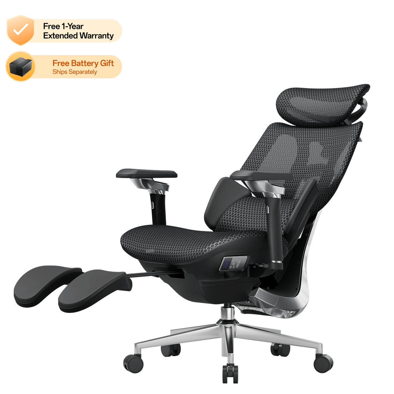 HBADA X7 Smart Ergonomic Chair Black: Professional high-end seating for 12-hour high-intensity workdays.~0-1