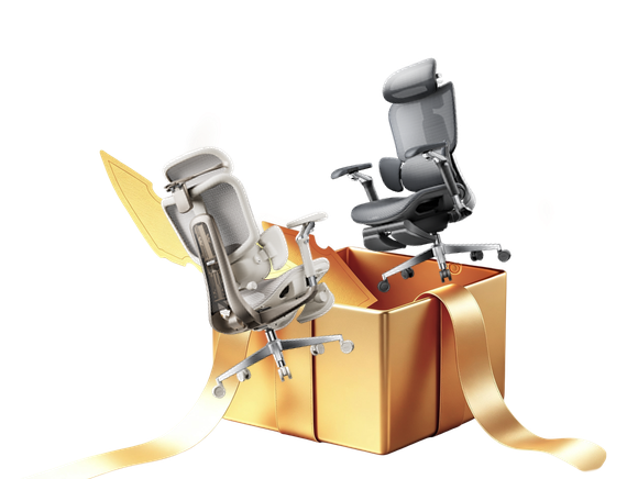 Full refund reward – two HBADA E3 Ultra chairs on a gift box