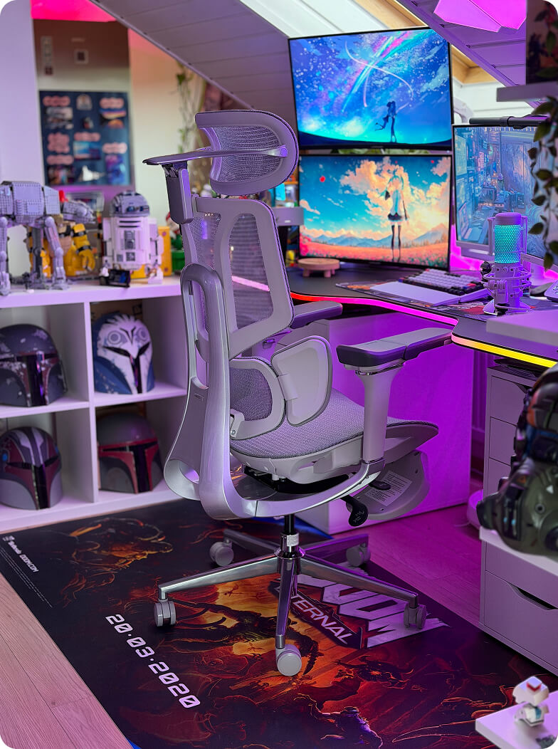 HBADA X7 Smart: Best AI lumbar tracking chair ergonomic office solution available in Europe with 150kg weight limit.
