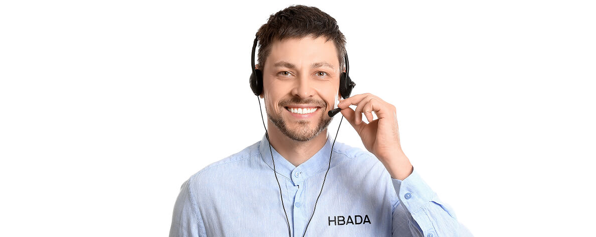 HBADA customer support representative wearing a headset