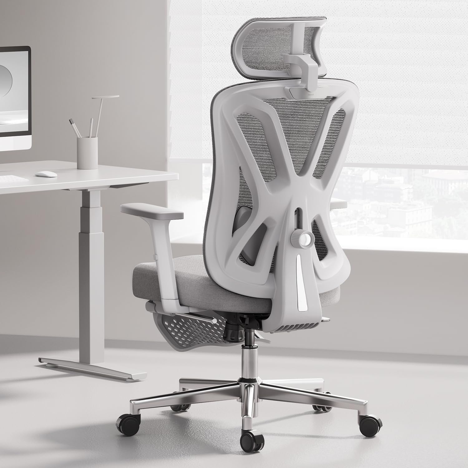 Chaise de bureau ergonomique HBADA P5 avec repose-pieds