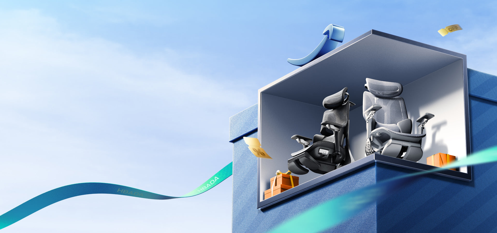 Prime Day 2026 Big Sale Event Key Visual Banner for Ergonomic Seating Deals
