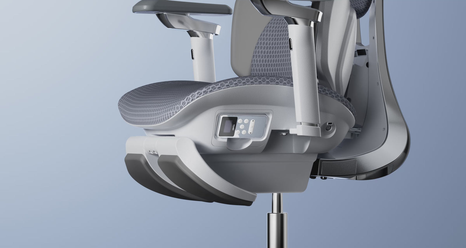 Close-up of CloudMesh high-elasticity fabric on the HBADA X7 professional ergonomic office chair.