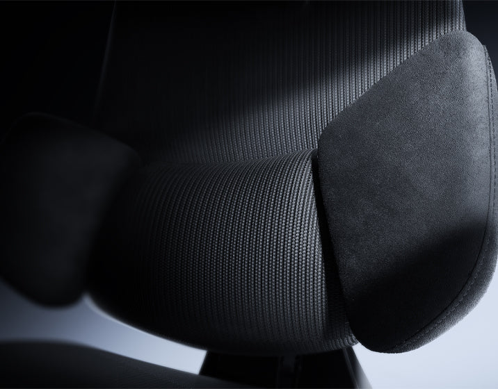 Mobile view of HBADA X7 lumbar tracking technology for big and tall ergonomic support.